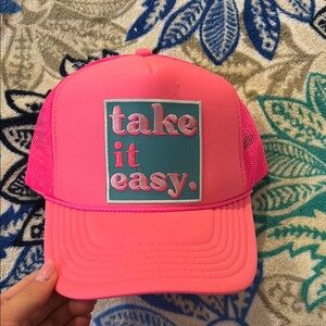Pink Trucker Hat - Take It Easy
